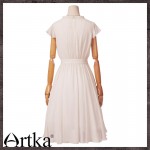 Artka Women's Summer Lace Embroidered Slim Knee-Length Ball Gown O-Neck Party Chiffon Dress  LA10340X