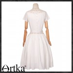 Artka Women's Vintage Cotton Dress 2015 New Summer Embroidery Design O-Neck Woman Slim White Dresses LA11153X