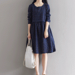 Autumn Dress Dot Print Vestido De festa Blue Khaki Color  Women Dress Plus Size Women Clothing Long Sleeve Lolita Casual Dress