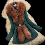 Autumn Ladies' Nature Rabbit Fur Coat Jacket Raccoon Fur Collar Winter Women Fur Trench Outerwear Coats Plus Size 4XL 5XL VK2217