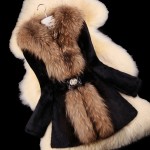 Autumn Ladies' Nature Rabbit Fur Coat Jacket Raccoon Fur Collar Winter Women Fur Trench Outerwear Coats Plus Size 4XL 5XL VK2217