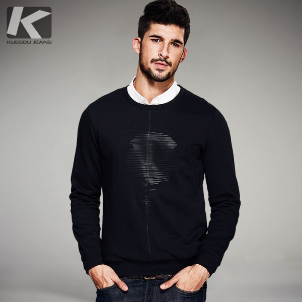 Autumn Mens Fashion Sweatshirts Line PU Patchwork Black Pullover Man's Brands Clothing Male Slim Fit Clothes Tracksuit