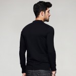 Autumn Mens Fashion T Shirts Button Black Brand Clothing Long Sleeve Man's Collar Cardigan T-Shirts Tops Tees Plus Size