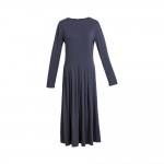 Autumn Plus Size 5XL Ankle-Length Dresses With Sashes Long Sleeve Casual Long Maxi Pleated Shirt Dress Grey Black XXXXL D63304R