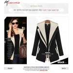 Autumn Winter 2017 Casacos Femininos Jackets Women Slim Hooded Outerwear Patchwork Casual Female Two Pieces Coat AWC0041