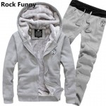 Autumn Winter Thick Sweatshirt Hoodie Suits Tank Hooded Fleece Suit Tops+Pants Set Mens Thick Winter Warm Casual Sweatshirt Set