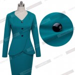 Autumn Winter Womens Vintage Stretch Fitted Casual One-piece Sheath Shift Wiggle Business Wear To Work Dress GB15