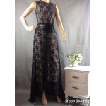 Autumn Women Maxi Dress Emboridery Print Vintage long Dress Elegant Prom Evening Party Slim Linen  Dress