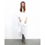 Autumn and Winter Casual Stitching Plain Knitted Dress White Black Long Sweater Dress Autumn Loose