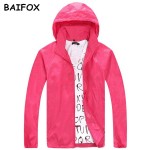 BAIFOX 2017 Spring Autumn Summer Brand Men's Women's Casual Jacket Hooded Jackets Fashion Lovers Thin Windbreaker Zipper Coats