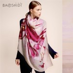 [BAOSHIDI]100% Wool Winter Scarf, Luxury brand scarfs,Elegant scarves women,Infinity square shawl,Warm decoration hijab for lady