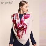 [BAOSHIDI]100% Wool Winter Scarf, Luxury brand scarfs,Elegant scarves women,Infinity square shawl,Warm decoration hijab for lady