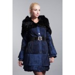 BASIC-EDITIONS  Winter Cotton Coat  With Rabbit Fur Shawl  Embroidery Female Winter Coat Jacket  D11027  Free shipping