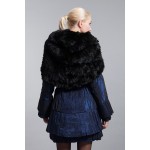 BASIC-EDITIONS  Winter Cotton Coat  With Rabbit Fur Shawl  Embroidery Female Winter Coat Jacket  D11027  Free shipping