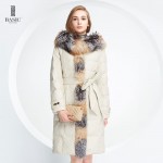 BASIC-EDITIONS Luxurious Down Parka With Frontal Fox Fur Plus White Duck Down Winter Coat Women Jacket 14W-07