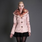 BASIC EDITIONS Winter Black Slim Coat Metallic Silk Fabric Raccoon Fur Collar Hooded Jacket 1821