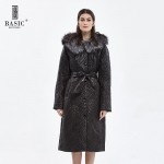 BASIC EDITIONS Winter Slim Fit Cotton Coat Women's Hooded Fox Fur Collar 3M Thinsulate Jackets Warm Winter Coat Parka - D11015