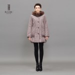 BASIC EDITIONS Women Winter Jackets Thinsulate Cotton Long Sleeve Rex Rabbit Collar Parka Women Hat Medium-Long Jacket - B978