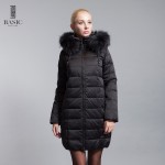 BASIC-EDITIONS new winter down jacket  with fur hood White Duck Down  Winter Coat Women jacket - 13W-55  Free shipping