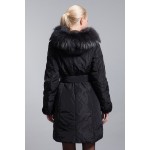 BASIC-EDITIONS winter Slim Hooded fur collar fur cuffs flowers in long down jacket style - 10W-04D