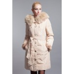 BASIC-EDITIONS winter Slim Hooded fur collar fur cuffs flowers in long down jacket style - 10W-04D