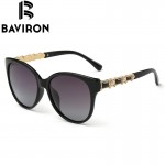 BAVIRON Shield Cat Eye Sunglasses Women Polarized HD Lens Glasses Hot Sale Frame Inset Pearl Feminino Sun Glasses UV400 8508