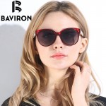 BAVIRON Shield Cat Eye Sunglasses Women Polarized HD Lens Glasses Hot Sale Frame Inset Pearl Feminino Sun Glasses UV400 8508