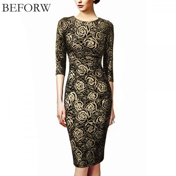 BEFORE Sexy Women Dress Fall Winter Crewneck Printing Plus Size Dresses Fashion Casual Retro Dresses