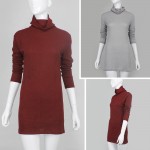 BEFORW Woolen Dress Fashion Autumn And Winter Dresses Sexy High Necked Long Sleeve Dress Women Knitting Casual Sexy Mini Dress