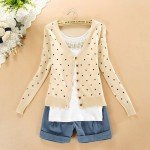 BEST PRICE 2017 Fashion Women Coat Small Love Heart Jackets Cardigan Knitted Coat Woman For Winter Autumn Outerwear Slim jackets