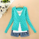 BEST PRICE 2017 Fashion Women Coat Small Love Heart Jackets Cardigan Knitted Coat Woman For Winter Autumn Outerwear Slim jackets