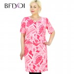 BFDADI New 2016 Brand Summer Women dress Candy colors Retro pattern casual dress Elastic Waist sweet Dresses big size 3533-0