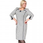 BFDADI Plus size XL-6XL Fashion Weave Pattern O-neck Straight Dress Autumn Winter Simple Style Design Dresses 7-3509