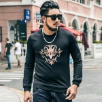 BIG GUY Casual Mens Clothing 2017 Spring Male Blouse Sweat Big Size Black Sweatshirts For Men 1462 PZ4