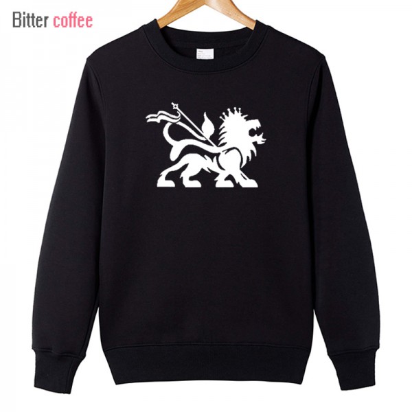 BITTER COFFEE 2017 Autumn and winter  Lion Of Judah  Reggae Bob Marley Rasta printing Hoodies & Sweatshirts Plus Size