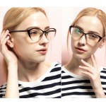 BOYEDA Fashion TR90 Cat Eye Glasses Women Optica Spectacle Frame Female Clear Computer Vintage Eyeglasses Frame Retro Eyewear