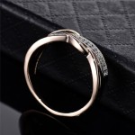 BUDONG Rings for Women Valentine Present Fashion Spiral CZ Crystal Gold-Color Mid Ring Cubic Zirconia Promise Jewelry xuR247 