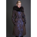 Basic Editions Autumn Long Sleeve Metallic Silk Fabric Cotton Coat Jacket Collar Parka - 8S067