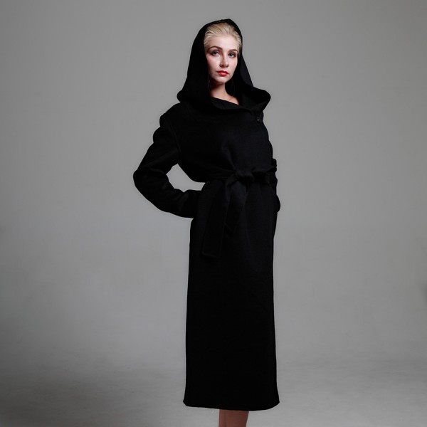 Basic Editions Spring Autumn Women Singel Button Long Wool Coat With Long Sleeves and Belt - CH045