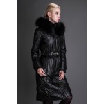 Basic Editions Winter Raccoon Fur Hood Belt Slim Fit Down Parka Jacket - 9SY11067