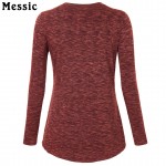 Basic Long Sleeve Cotton Top Fashion Solid T-Shirt Women V-Neck Casual Plus Size Shirt Women Tunic Tops Female Knitted T Shirts