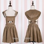 Bear Rilakkuma Straps Dress Lolita Japanese Braces Suspender Mori Girl Kawaii Dress School Clothes Vestido WXC