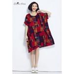 BelineRosa 2017 Plus Size Dresses Summer Cotton and Linen Plaid Dress Clothes for Pregnant Women Fit 50~90KG TYW0209