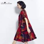 BelineRosa 2017 Plus Size Dresses Summer Cotton and Linen Plaid Dress Clothes for Pregnant Women Fit 50~90KG TYW0209