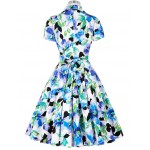 Belle Poque 2017 Summer Women Tea Dress Party Short Sleeve Knee Length 50S 60S Floral Vintage Dresses Rockabilly Gown Plus size