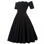 Belle Poque 2017 Women Dress Robe Vintage Off Shoulder Black Summer Dress Jurken 1950s 60s Retro Rockabilly Swing Party Dresses