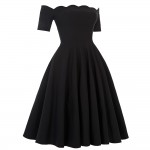 Belle Poque 2017 Women Dress Robe Vintage Off Shoulder Black Summer Dress Jurken 1950s 60s Retro Rockabilly Swing Party Dresses