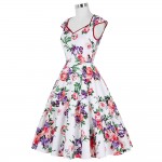 Belle Poque Floral Print Women Dress 2017 Summer Casual robe Retro 50s Vintage Rockabilly Swing Dresses Plus Size Pinup Clothing