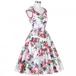 Belle Poque Floral Print Women Dress 2017 Summer Casual robe Retro 50s Vintage Rockabilly Swing Dresses Plus Size Pinup Clothing