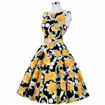 Belle Poque Print Floral 50s 60s Vintage Dresses Audrey Hepburn 2017 New style Summer Retro Dress Vestidos robe Womens Clothing